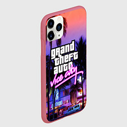 Чехол iPhone 11 Pro матовый Grand Theft Auto Vice City, цвет: 3D-малиновый — фото 2