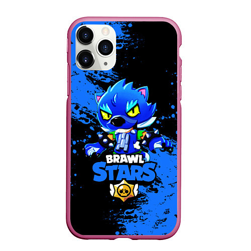 Чехол iPhone 11 Pro матовый Brawl Stars Leon / 3D-Малиновый – фото 1