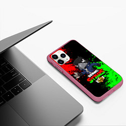 Чехол iPhone 11 Pro матовый Brawl Stars Crow, цвет: 3D-малиновый — фото 2