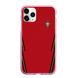 Чехол iPhone 11 Pro матовый Portugal home EURO 2020, цвет: 3D-розовый