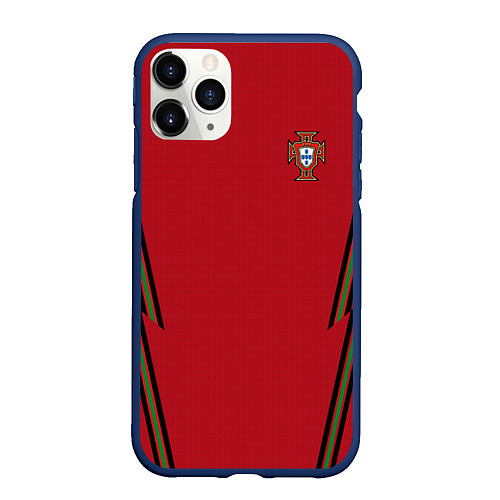 Чехол iPhone 11 Pro матовый Portugal home EURO 2020 / 3D-Тёмно-синий – фото 1