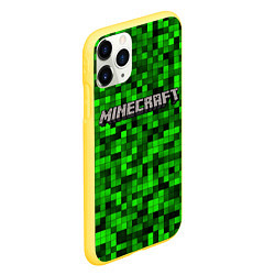 Чехол iPhone 11 Pro матовый MINECRAFT CREEPER КАПЮШОН, цвет: 3D-желтый — фото 2