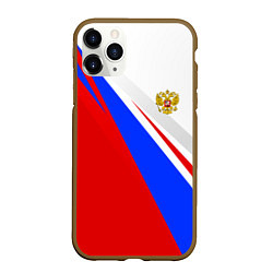 Чехол iPhone 11 Pro матовый Россия, цвет: 3D-коричневый