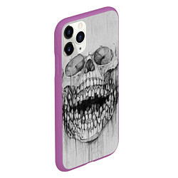 Чехол iPhone 11 Pro матовый Dentist skull, цвет: 3D-фиолетовый — фото 2