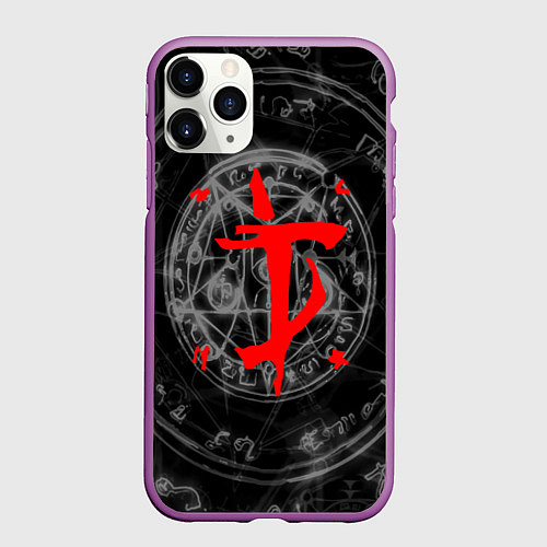 Чехол iPhone 11 Pro матовый DOOM / 3D-Фиолетовый – фото 1