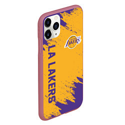 Чехол iPhone 11 Pro матовый LA LAKERS, цвет: 3D-малиновый — фото 2