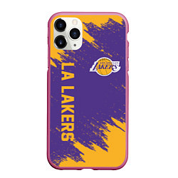 Чехол iPhone 11 Pro матовый LA LAKERS, цвет: 3D-малиновый