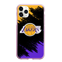 Чехол iPhone 11 Pro матовый LA LAKERS, цвет: 3D-розовый