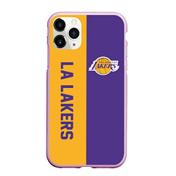 Чехол iPhone 11 Pro матовый LA LAKERS, цвет: 3D-розовый