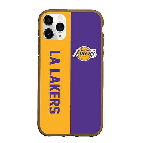 Чехол iPhone 11 Pro матовый LA LAKERS / 3D-Коричневый – фото 1