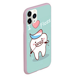 Чехол iPhone 11 Pro матовый Tooth, цвет: 3D-розовый — фото 2