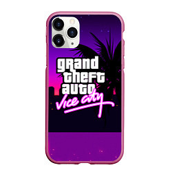 Чехол iPhone 11 Pro матовый GTA:VICE CITY, цвет: 3D-малиновый