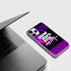 Чехол iPhone 11 Pro матовый GTA:VICE CITY, цвет: 3D-фиолетовый — фото 2