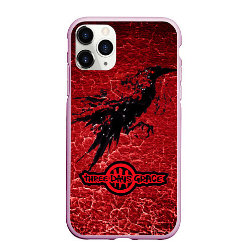 Чехол iPhone 11 Pro матовый Three Days Grace art / 3D-Розовый – фото 1