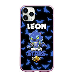 Чехол iPhone 11 Pro матовый Brawl stars leon оборотень, цвет: 3D-розовый