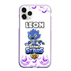 Чехол iPhone 11 Pro матовый Brawl stars leon оборотень, цвет: 3D-светло-сиреневый