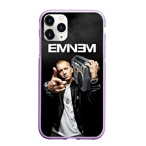 Чехол iPhone 11 Pro матовый EMINEM / 3D-Сиреневый – фото 1