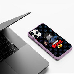 Чехол iPhone 11 Pro матовый BRAWL STARS CROW, цвет: 3D-сиреневый — фото 2