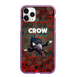 Чехол iPhone 11 Pro матовый BRAWL STARS CROW, цвет: 3D-фиолетовый