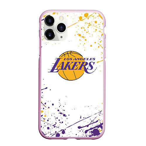 Чехол iPhone 11 Pro матовый LA LAKERS / 3D-Розовый – фото 1