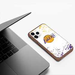 Чехол iPhone 11 Pro матовый LA LAKERS, цвет: 3D-коричневый — фото 2