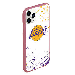 Чехол iPhone 11 Pro матовый LA LAKERS, цвет: 3D-малиновый — фото 2