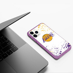 Чехол iPhone 11 Pro матовый LA LAKERS, цвет: 3D-фиолетовый — фото 2