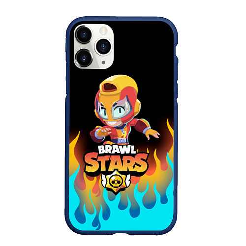 Чехол iPhone 11 Pro матовый BRAWL STARS MAX / 3D-Тёмно-синий – фото 1