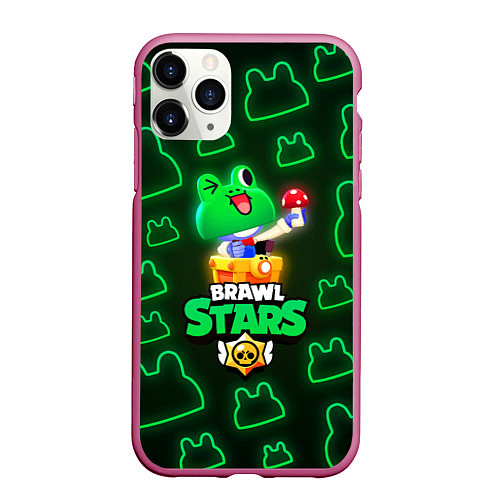 Чехол iPhone 11 Pro матовый Brawl Stars Leonard Carl / 3D-Малиновый – фото 1