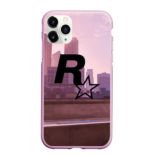 Чехол iPhone 11 Pro матовый ROCKSTAR / 3D-Розовый – фото 1