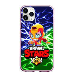 Чехол iPhone 11 Pro матовый BRAWL STARS MAX, цвет: 3D-розовый