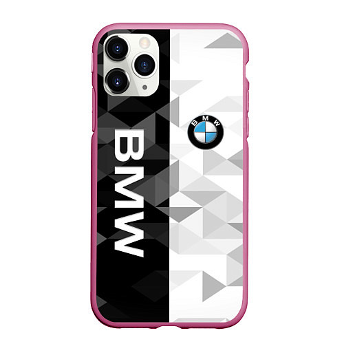 Чехол iPhone 11 Pro матовый BMW / 3D-Малиновый – фото 1