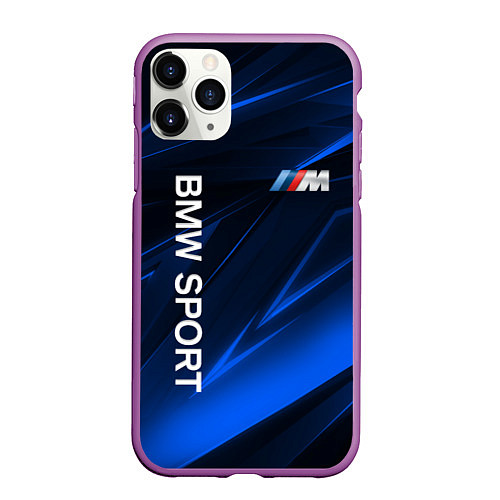 Чехол iPhone 11 Pro матовый BMW БМВ / 3D-Фиолетовый – фото 1