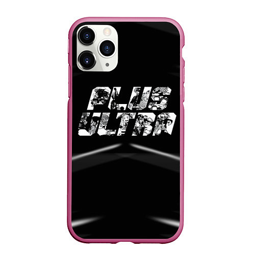 Чехол iPhone 11 Pro матовый MY HERO ACADEMIA plus ultra / 3D-Малиновый – фото 1