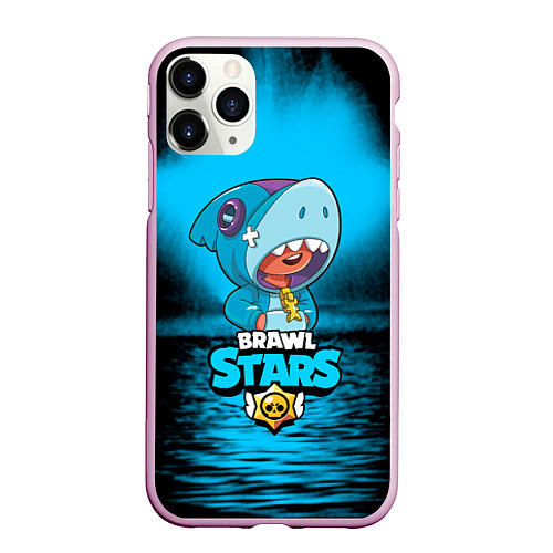 Чехол iPhone 11 Pro матовый Brawl stars leon shark / 3D-Розовый – фото 1