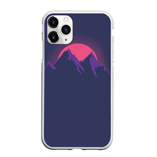 Чехол iPhone 11 Pro матовый Mountain sunset / 3D-Белый – фото 1