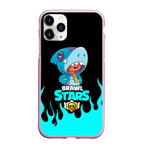 Чехол iPhone 11 Pro матовый BRAWL STARS LEON / 3D-Розовый – фото 1