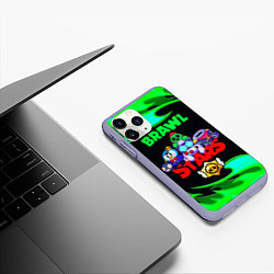 Чехол iPhone 11 Pro матовый BRAWL STARS Пламя, цвет: 3D-светло-сиреневый — фото 2