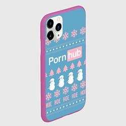 Чехол iPhone 11 Pro матовый Pornhub - christmas sweater, цвет: 3D-фиолетовый — фото 2