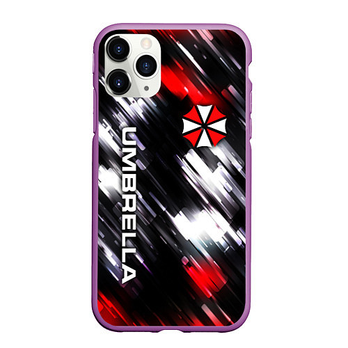 Чехол iPhone 11 Pro матовый UMBRELLA CORPORATION / 3D-Фиолетовый – фото 1