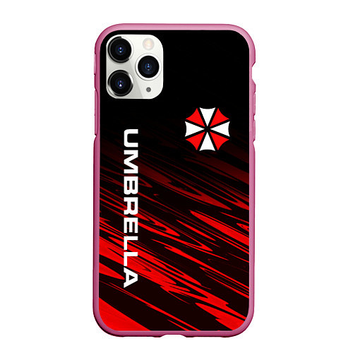 Чехол iPhone 11 Pro матовый UMBRELLA CORPORATION / 3D-Малиновый – фото 1