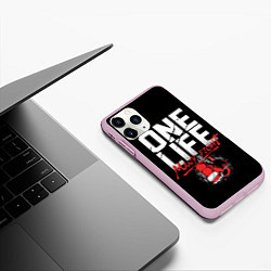 Чехол iPhone 11 Pro матовый One Life Many Fight, цвет: 3D-розовый — фото 2