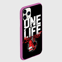 Чехол iPhone 11 Pro матовый One Life Many Fight, цвет: 3D-фиолетовый — фото 2