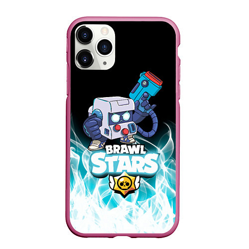 Чехол iPhone 11 Pro матовый BRAWL STARS 8-BIT / 3D-Малиновый – фото 1