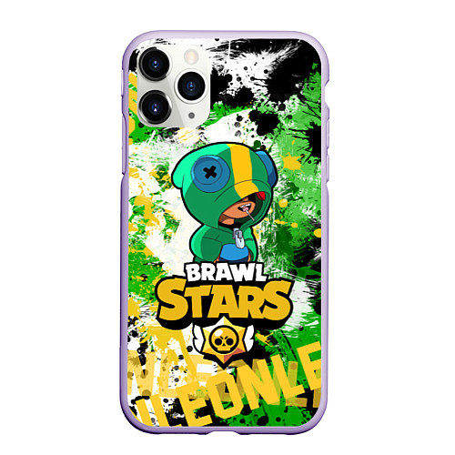 Чехол iPhone 11 Pro матовый Brawl Stars Leon / 3D-Светло-сиреневый – фото 1