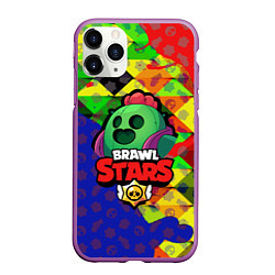 Чехол iPhone 11 Pro матовый BRAWL STARS SPIKE, цвет: 3D-фиолетовый