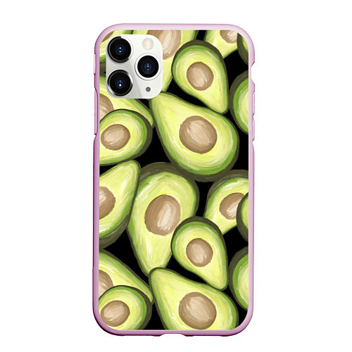 Чехол iPhone 11 Pro матовый Avocado background / 3D-Розовый – фото 1