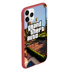 Чехол iPhone 11 Pro матовый Grand Theft Auto, цвет: 3D-красный — фото 2