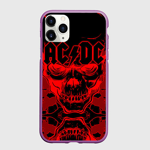 Чехол iPhone 11 Pro матовый ACDC / 3D-Фиолетовый – фото 1