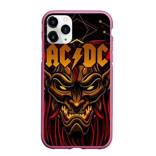 Чехол iPhone 11 Pro матовый ACDC / 3D-Малиновый – фото 1